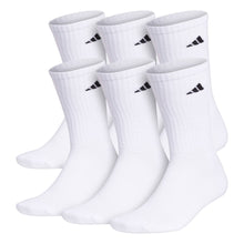 Load image into Gallery viewer, Adidas Athletic Cushioned Mens Crew Socks 6-Pack - White/Black/L
                        
                       - 2