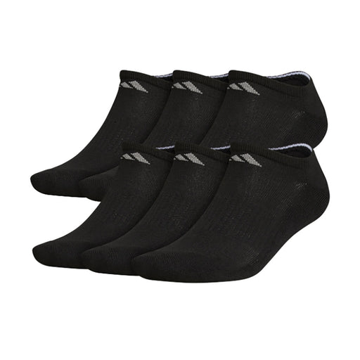 Adidas Athletic Cushioned Mens No ShowSocks 6-Pack - BLK/ALUMINUM 2/L