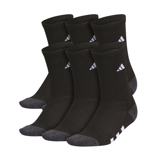 Adidas Athletic Cushioned Youth Crew Socks 6-Pack - Black/O Gry/Wht/L