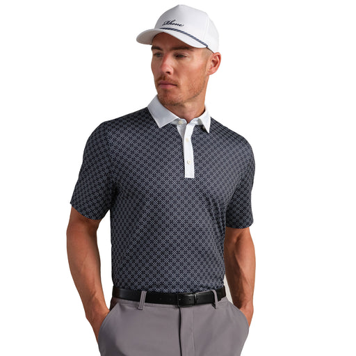 Rhone Sport Geo Mens Golf Polo - True Navy Geo/XL