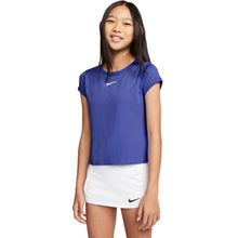 Load image into Gallery viewer, Nike Court Dri-FIT Girls Short Sleeve Tennis Shirt - RUSH VIOLET 554/L
                        
                       - 1