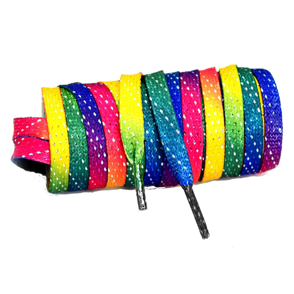Crazy Skate Rainbow Glitter 60in Roller Skate Lace - 150CM 60IN/Rainbow Glitter