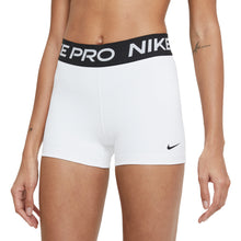 Load image into Gallery viewer, Nike Pro 3in Womens Training Shorts - WHITE/BLACK 100/L
                        
                       - 3