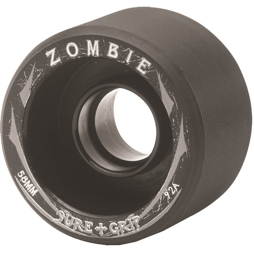 Sure Grip Zombie Roller Skate Wheels Set of 4 - Black 92a/Mid 62mm X 38mm