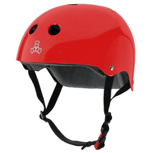 
                        
                          Load image into Gallery viewer, Triple Eight Certified Sweatsaver Red Gloss Helmet - Red Glossy/L/XL
                        
                       - 1