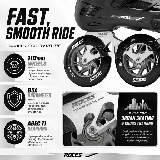 Roces Ego 3x110 TIF Mens Inline Skates