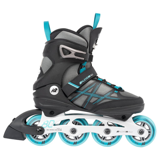 K2 Alexis 80 ALU Gray-Cyan Womens Inline Skates