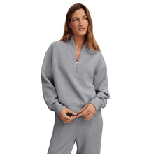 
                        
                          Load image into Gallery viewer, Varley Davidson Womens Half Zip Sweatshirt - Mid Blue Marl/L
                        
                       - 12