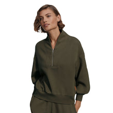 
                        
                          Load image into Gallery viewer, Varley Davidson Womens Half Zip Sweatshirt - Olive Marl/L
                        
                       - 15