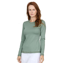 
                        
                          Load image into Gallery viewer, Sofibella UV Colors Womens LS Tennis Shirt - Army/2X
                        
                       - 7
