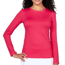 
                        
                          Load image into Gallery viewer, Sofibella UV Colors Womens LS Tennis Shrt - Berry Red/2X
                        
                       - 1