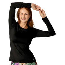 
                        
                          Load image into Gallery viewer, Sofibella UV Colors Womens LS Tennis Shrt - Black/2X
                        
                       - 4