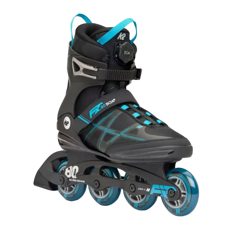 K2 F.I.T. 80 BOA Black/Blue Mens Inline Skates - Black/Blue/13.0