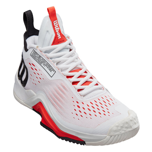 Wilson Rush Pro Tour Mid Mens Tennis Shoes - White/Black/Red/D Medium/14.0