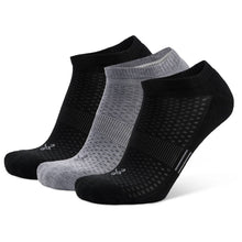 
                        
                          Load image into Gallery viewer, Balega Tempo 3 Pack Unisex No Show Running Socks - 2 BLACK/1 GREY/XL
                        
                       - 1