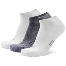 
                        
                          Load image into Gallery viewer, Balega Tempo 3 Pack Unisex No Show Running Socks - 2 WHITE/1 GREY/XL
                        
                       - 2