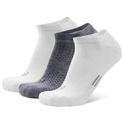Balega Tempo 3 Pack Unisex No Show Running Socks - 2 WHITE/1 GREY/XL