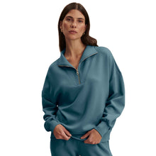 
                        
                          Load image into Gallery viewer, Varley Hawley Half-Zip Womens Sweater - Mallard Blue/L
                        
                       - 8