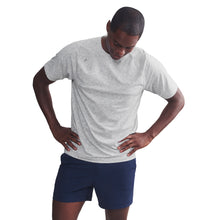 
                        
                          Load image into Gallery viewer, Rhone Reign Crew Classic Fit Mens Tennis Shirt - Gray Space Dye/XL
                        
                       - 1