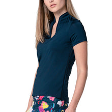 
                        
                          Load image into Gallery viewer, Lucky In Love Pleated Placket Womens SS Golf Polo
                        
                       - 3