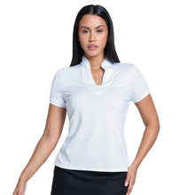 
                        
                          Load image into Gallery viewer, Lucky In Love Pleated Placket Womens SS Golf Polo - White/XL
                        
                       - 9