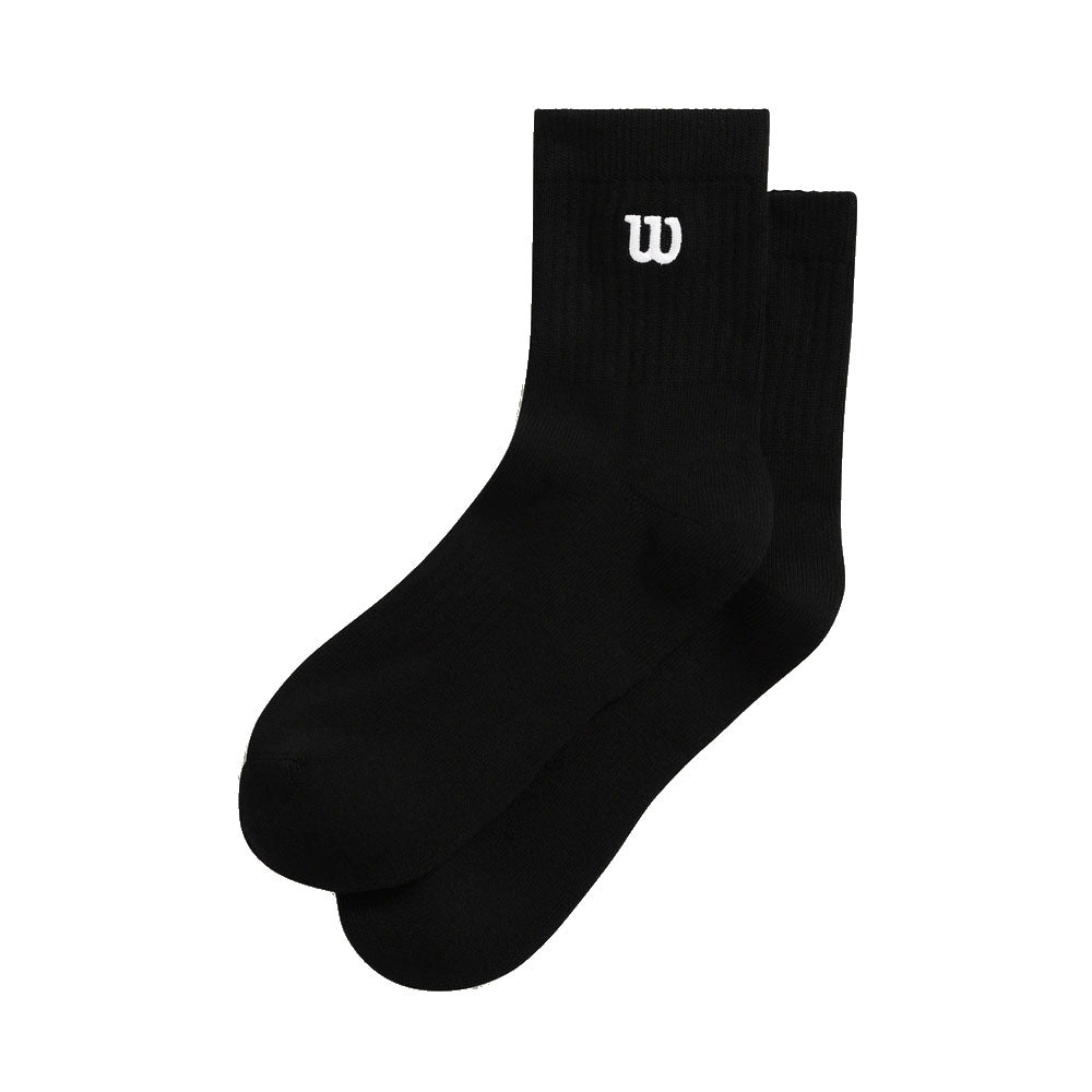 Wilson Quarter Length Tennis Socks - Black/L