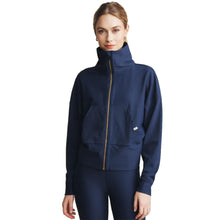 
                        
                          Load image into Gallery viewer, Rhone Ripple Full Zip Womens Golf Pullover - Navy Blue/M
                        
                       - 1