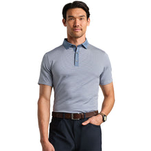
                        
                          Load image into Gallery viewer, Rhone Sport Feeder Stripe Mens Golf Polo - Bl Stone Stripe/XL
                        
                       - 1
