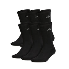 
                        
                          Load image into Gallery viewer, Adidas Athletic Cushioned Mens Crew Socks 6-Pack - BLK/ALUMINUM 2/L
                        
                       - 1