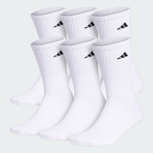 
                        
                          Load image into Gallery viewer, Adidas Athletic Cushioned Mens Crew Socks 6-Pack - White/Black/L
                        
                       - 2