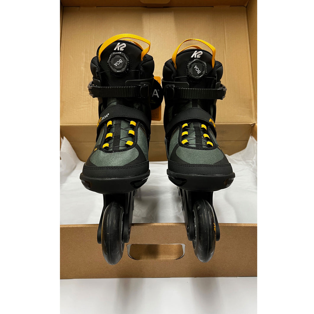 USED K2 F.I.T. 80 Boa Gray Mens Inline Skates - Gray/Mustard/13.0