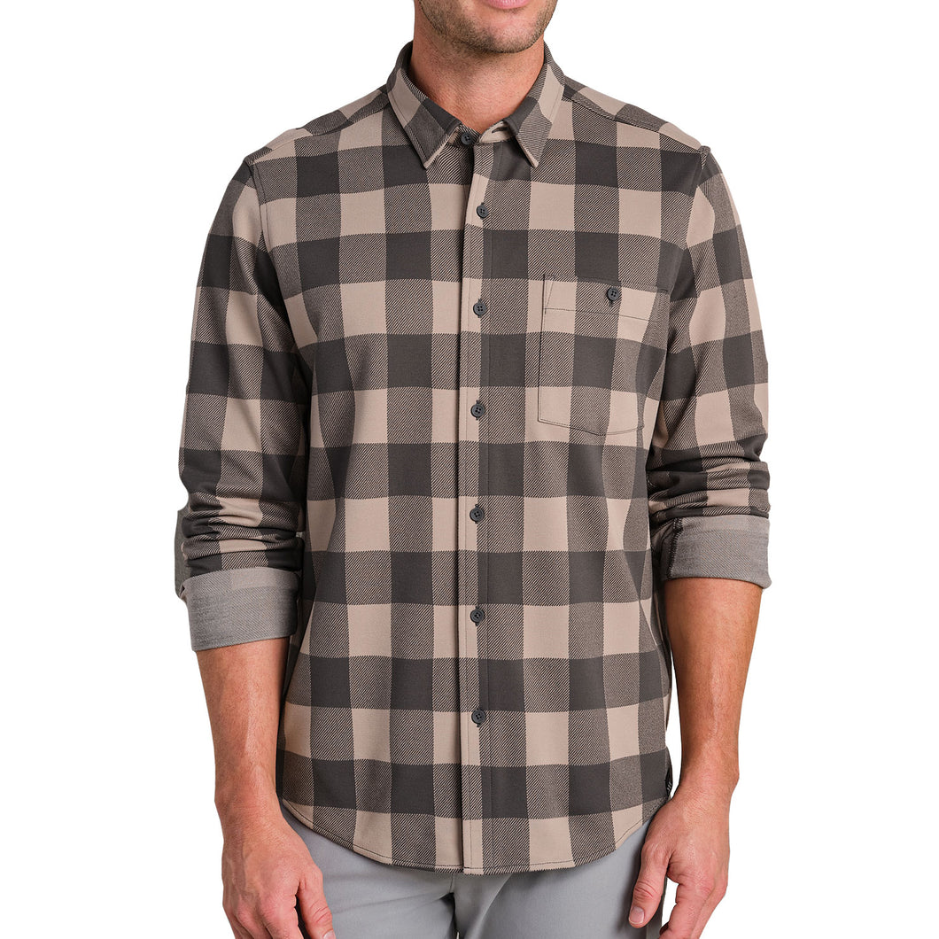 Rhone Hardy Flannel Mens Shirt - F Taup/Buf Chck/XL