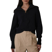 
                        
                          Load image into Gallery viewer, Varley Maura Wmns Half Zip Rib Knit Pullover - Navy/M
                        
                       - 1