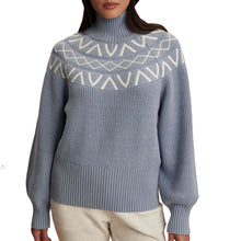
                        
                          Load image into Gallery viewer, Varley Marcie Fairisle Yoke Womens Knit Sweater - Glacier Blue/M
                        
                       - 2