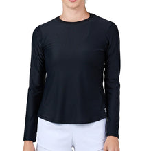 
                        
                          Load image into Gallery viewer, Sofibella Staples Womens Long Sleeve Tennis Shirt - Black/XL
                        
                       - 1