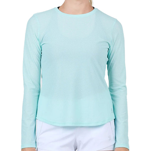Sofibella Staples Womens Long Sleeve Tennis Shirt - Blue Light/XL