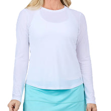 
                        
                          Load image into Gallery viewer, Sofibella Staples Womens Long Sleeve Tennis Shirt - White/XL
                        
                       - 7