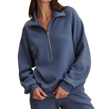 
                        
                          Load image into Gallery viewer, Varley Selene Half Zip Sweat Womens Pullover - Bijou Blue/L
                        
                       - 1