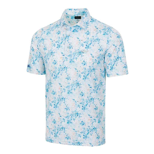 Greg Norman ML75 Tropical Tranquil Mens Golf Polo - Turquoise Sea/XL