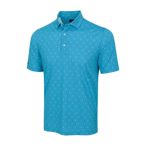Greg Norman ML75 Aquatic Echo Mens Golf Polo - Turquoise Sea/XL