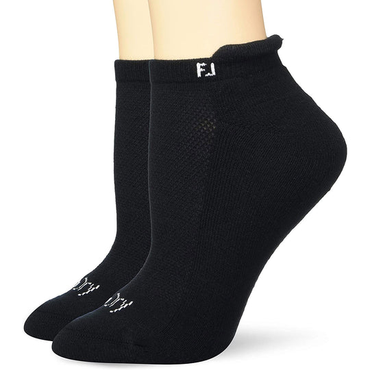 FootJoy ProDry Roll Tab Black Womens 2 Pack Golf Socks