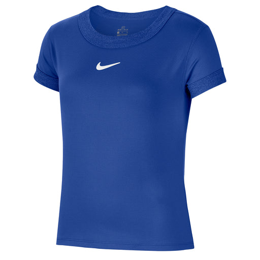 Nike Court Dri-FIT Girls Short Sleeve Tennis Shirt - 480 GAME ROYAL/L