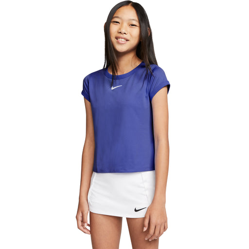 Nike Court Dri-FIT Girls Short Sleeve Tennis Shirt - RUSH VIOLET 554/L