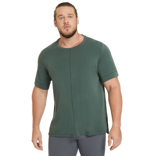 Nike Dri-FIT Yoga Mens Short Sleeve Training Shirt - GALACT JADE 337/XL
