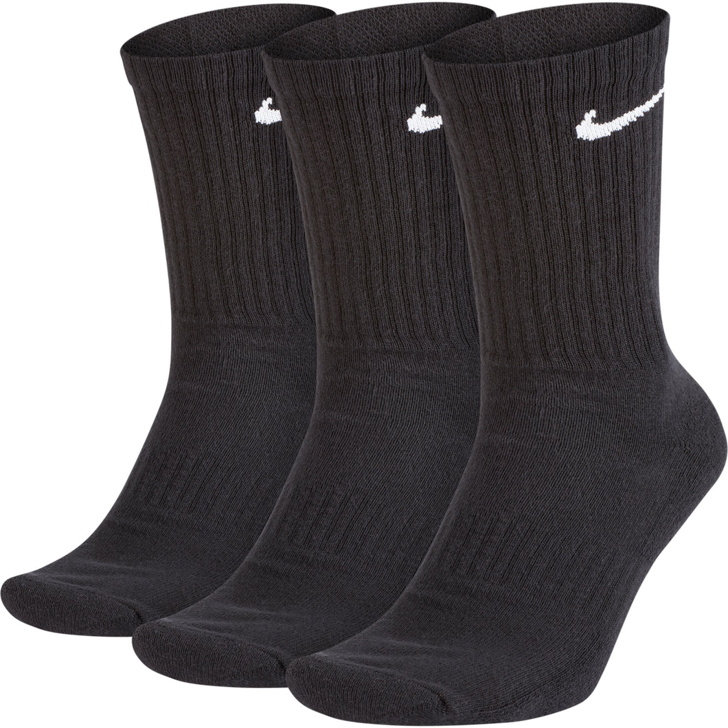 Nike Everyday Cushioned 3-Pack Mens Crew Socks - 010 BLACK/WHITE/XL