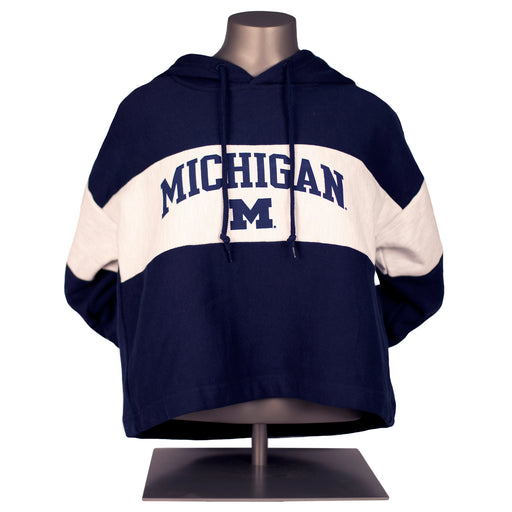Champion UofM Reverse Weave Womens Cropped Hoodie