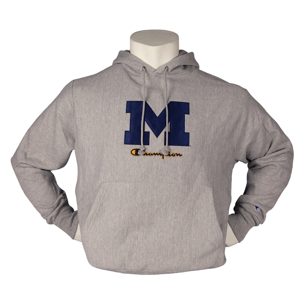 Champion UofM Reverse Weave Mens Hoodie