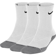 
                        
                          Load image into Gallery viewer, Nike Dry Cushion 3-Pack Kids Crew Socks - White/Grey/Blk/M
                        
                       - 1