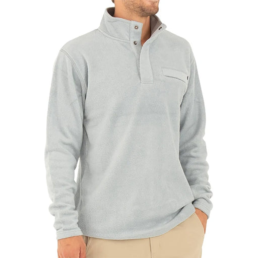 Free Fly Bamboo Polar Fleece Snap Mens Pullover - BLUE STEEL 109/XL