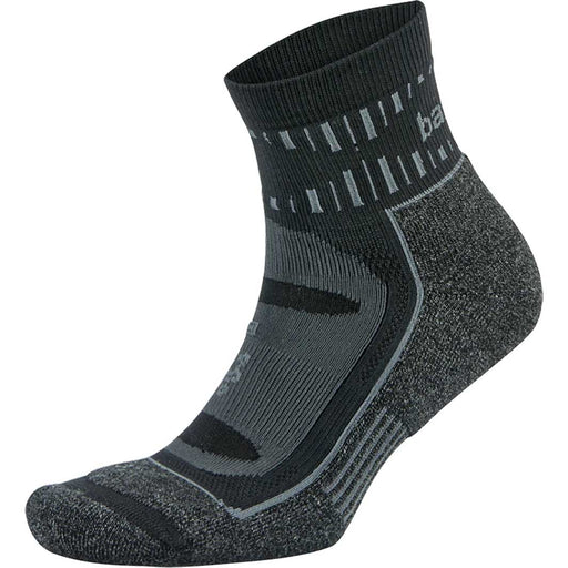 Balega Blister Resist Unisex Quarter Crew Socks - Black/Grey/XL